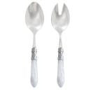 Vietri Aladdin White Brilliant Salad Serving Set