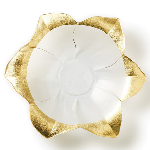 Rufolo Glass Gold Lg Flower Bowl