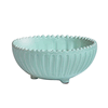 Vietri Incanto Aqua Stripe Footed Bowl