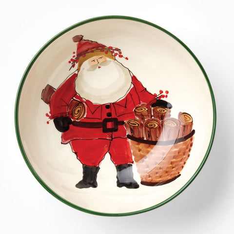 Old St. Nick Serving Bowl Logs