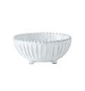 Vietri Incanto Aqua Stripe Footed Bowl