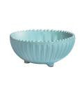 Vietri Incanto Aqua Stripe Footed Bowl