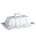 Vietri Incanto White Baroque Butter Dish